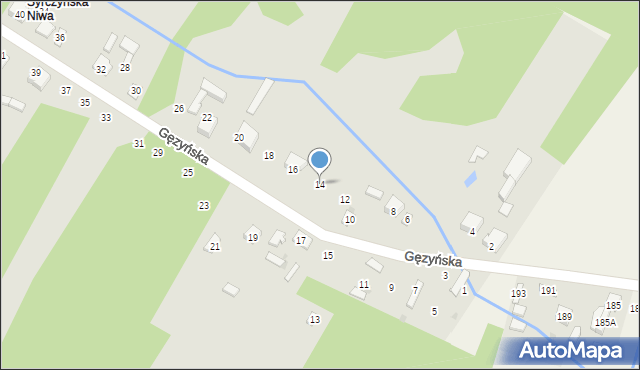 Koziegłowy, Gęzyńska, 14, mapa Koziegłowy