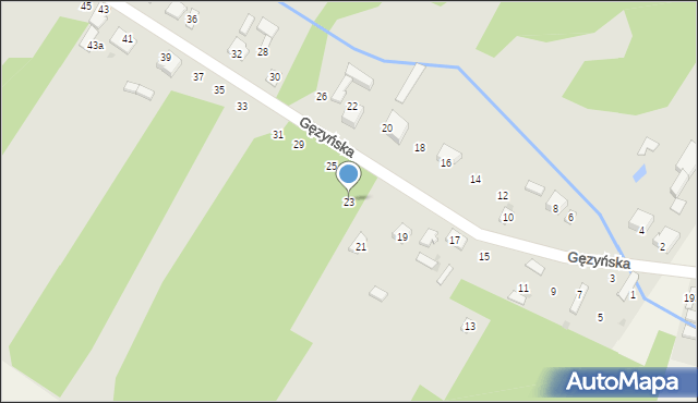 Koziegłowy, Gęzyńska, 23, mapa Koziegłowy