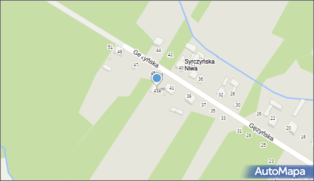 Koziegłowy, Gęzyńska, 43a, mapa Koziegłowy