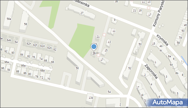 Kraków, Geremka Bronisława, prof., 25, mapa Krakowa