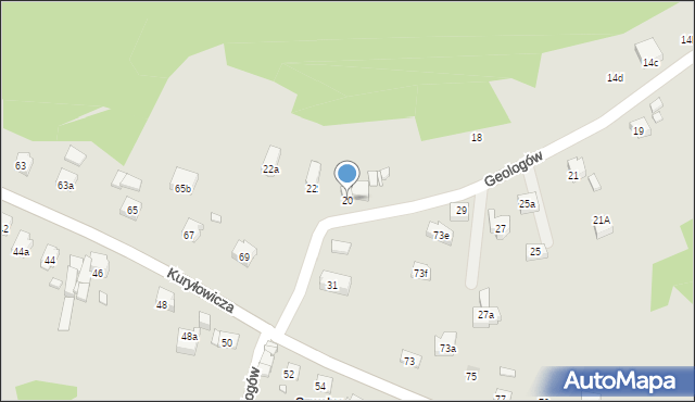 Kraków, Geologów, 20, mapa Krakowa