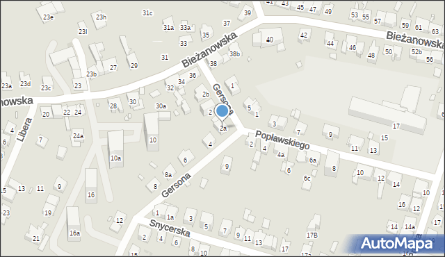 Kraków, Gersona Wojciecha, 2a, mapa Krakowa