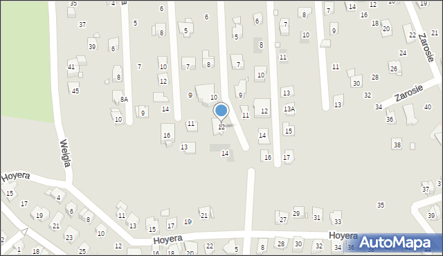 Kraków, Gerberowa, 12, mapa Krakowa