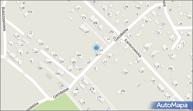 Kraków, Geodetów, 16, mapa Krakowa