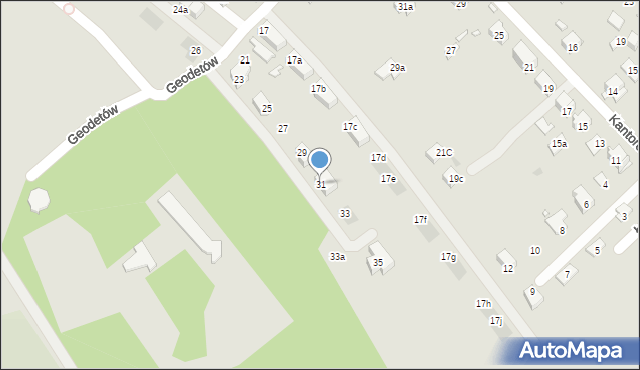 Kraków, Geodetów, 31, mapa Krakowa