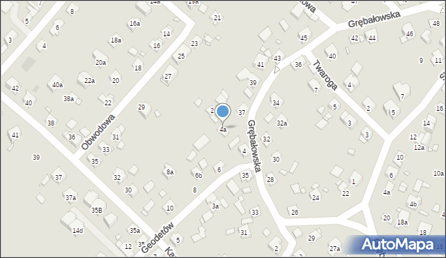 Kraków, Geodetów, 4a, mapa Krakowa