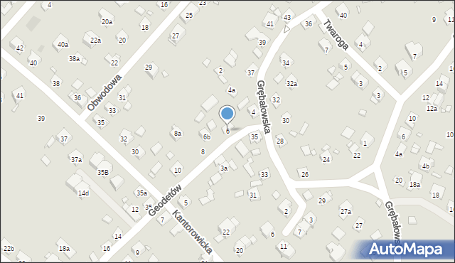 Kraków, Geodetów, 6, mapa Krakowa