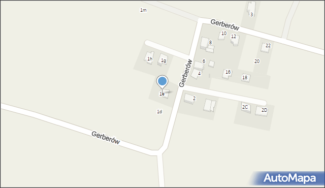 Łąka, Gerberów, 1e, mapa Łąka