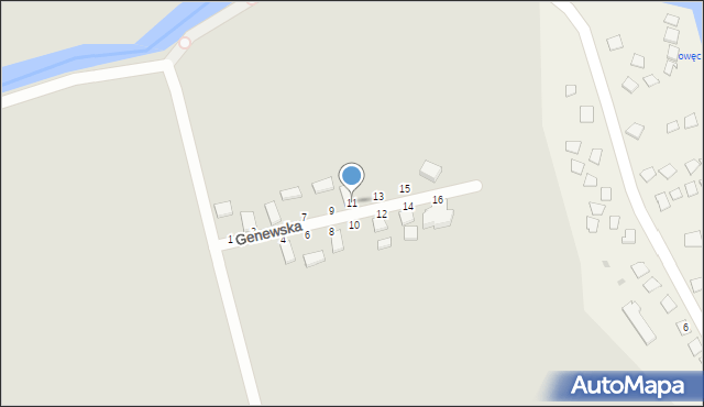 Łeba, Genewska, 11, mapa Łeba