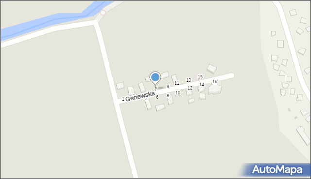 Łeba, Genewska, 7, mapa Łeba