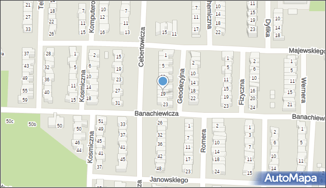 Łódź, Geodezyjna, 19, mapa Łodzi