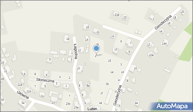 Lubin, Geodezyjna, 17, mapa Lubin