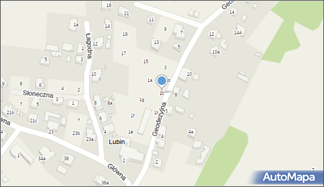 Lubin, Geodezyjna, 1c, mapa Lubin