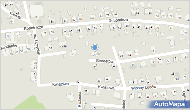 Lubsko, Geodetów, 22, mapa Lubsko