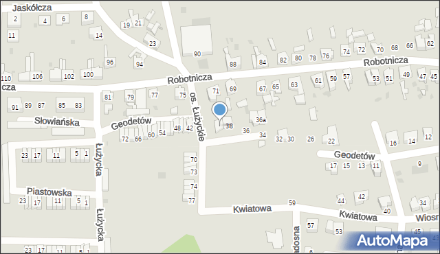 Lubsko, Geodetów, 40, mapa Lubsko