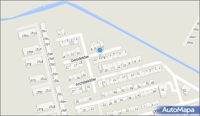 Marki, Geodetów, 11, mapa Marki