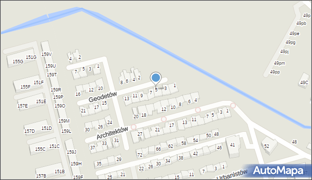 Marki, Geodetów, 5, mapa Marki