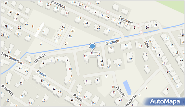 Mierzyn, Gerarda, 14, mapa Mierzyn