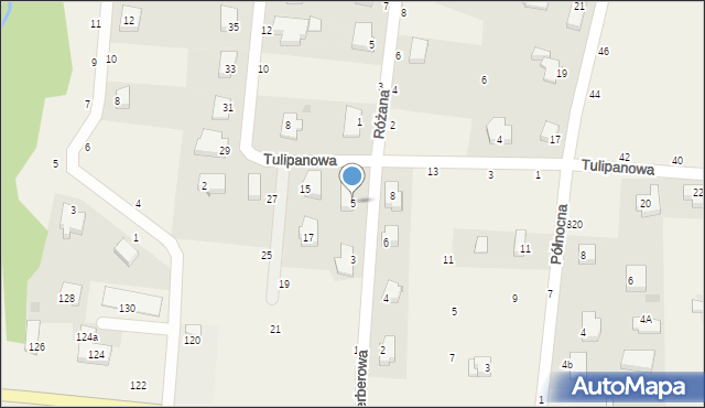 Mścice, Gerberowa, 5, mapa Mścice
