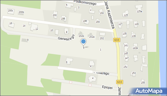 Nieporęt, Gerwazego, 3, mapa Nieporęt