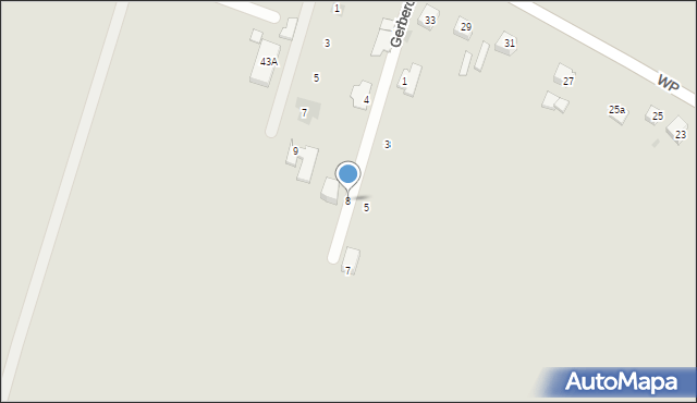 Orzesze, Gerberów, 8, mapa Orzesze