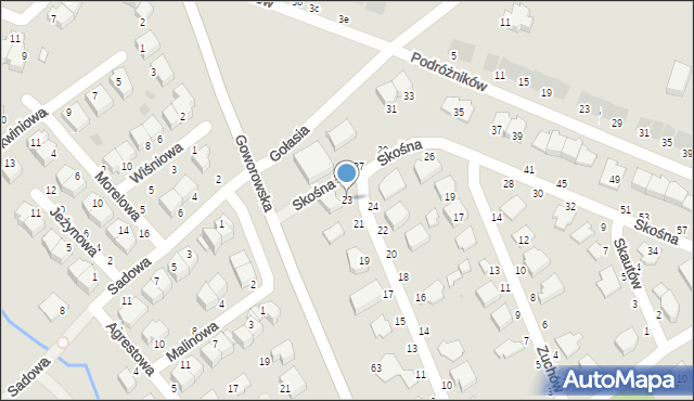 Ostrołęka, Geodetów, 23, mapa Ostrołęka