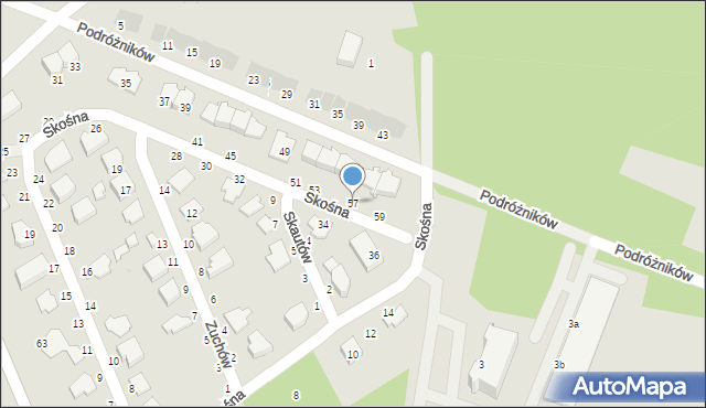 Ostrołęka, Geodetów, 57, mapa Ostrołęka