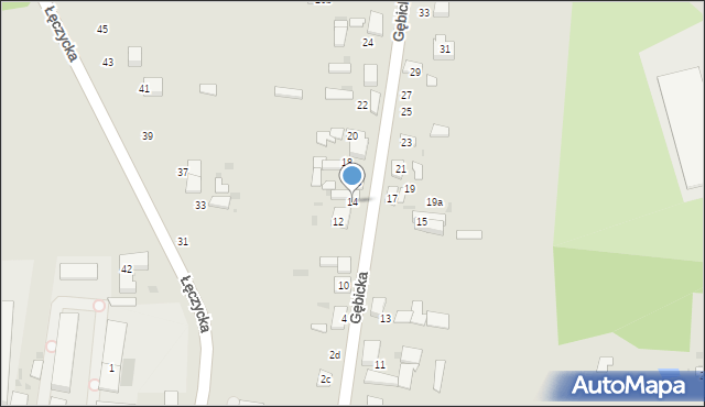 Ozorków, Gębicka, 14, mapa Ozorków