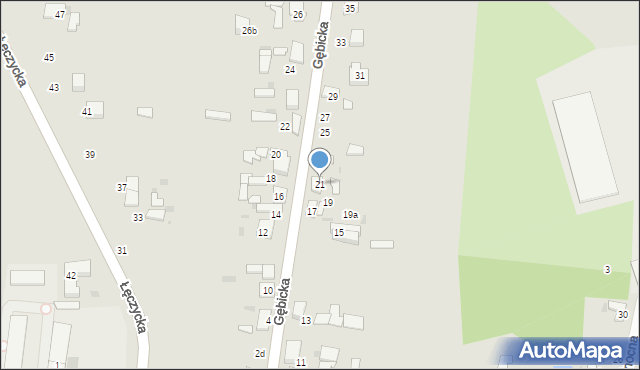 Ozorków, Gębicka, 21, mapa Ozorków