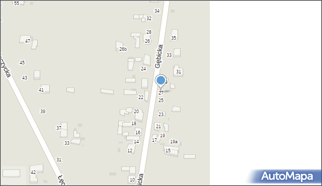 Ozorków, Gębicka, 27, mapa Ozorków