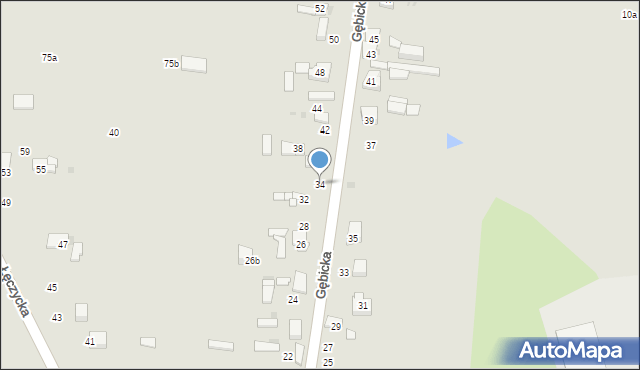 Ozorków, Gębicka, 34, mapa Ozorków