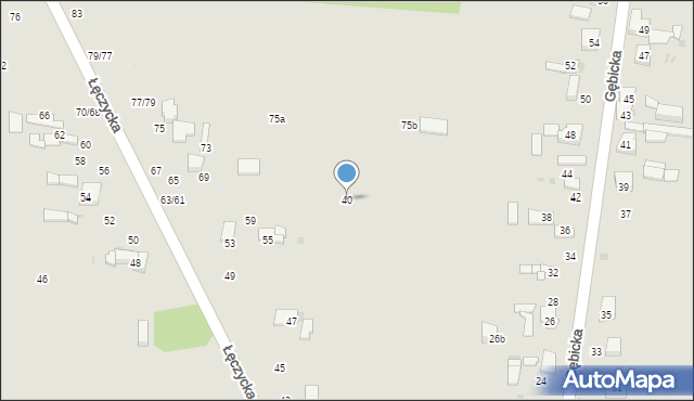 Ozorków, Gębicka, 40, mapa Ozorków