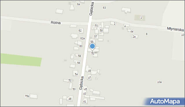 Ozorków, Gębicka, 51, mapa Ozorków