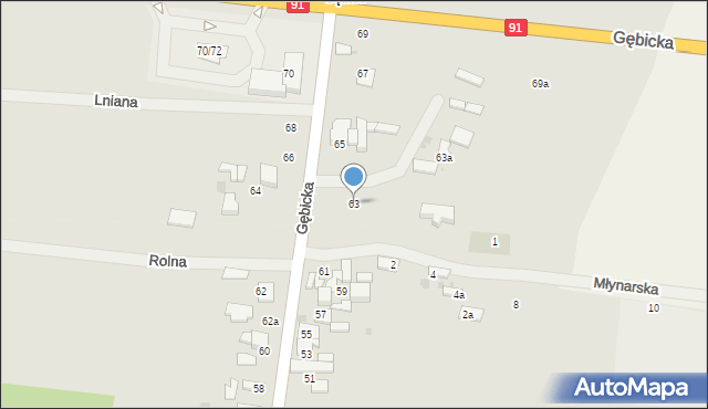 Ozorków, Gębicka, 63, mapa Ozorków