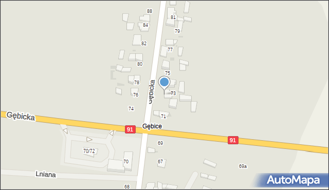 Ozorków, Gębicka, 75a, mapa Ozorków