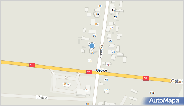 Ozorków, Gębicka, 76, mapa Ozorków