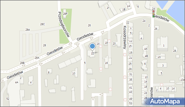 Piaseczno, Geodetów, 12, mapa Piaseczno