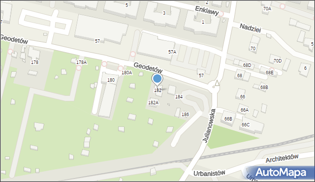 Piaseczno, Geodetów, 182, mapa Piaseczno