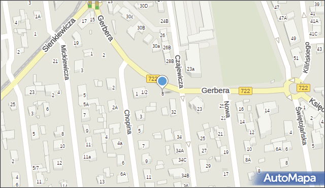 Piaseczno, Gerbera, 8, mapa Piaseczno