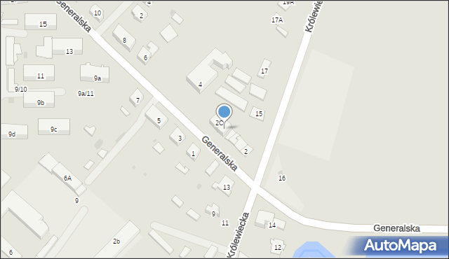 Pieniężno, Generalska, 2b, mapa Pieniężno