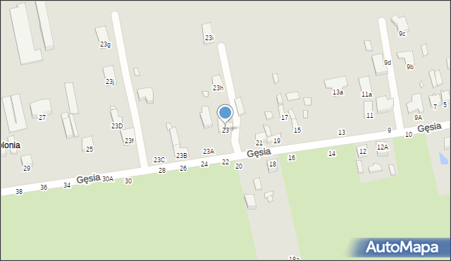 Piotrków Trybunalski, Gęsia, 23, mapa Piotrków Trybunalski