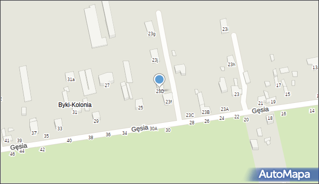 Piotrków Trybunalski, Gęsia, 23D, mapa Piotrków Trybunalski