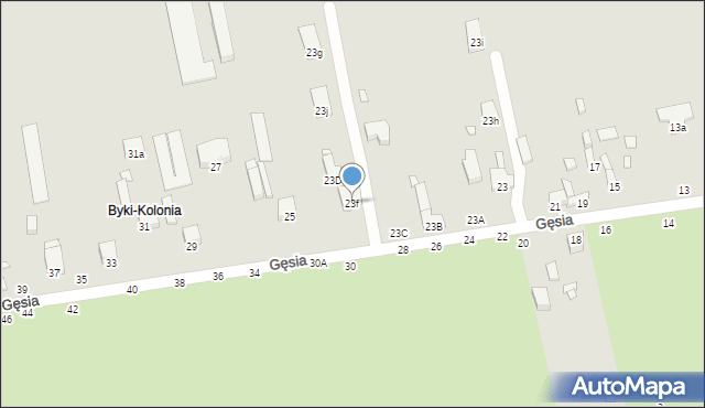 Piotrków Trybunalski, Gęsia, 23f, mapa Piotrków Trybunalski