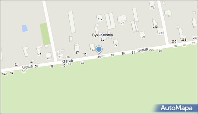 Piotrków Trybunalski, Gęsia, 40, mapa Piotrków Trybunalski