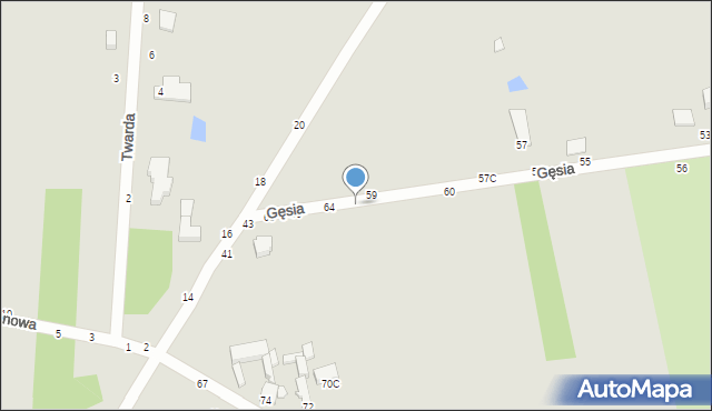 Piotrków Trybunalski, Gęsia, 62, mapa Piotrków Trybunalski