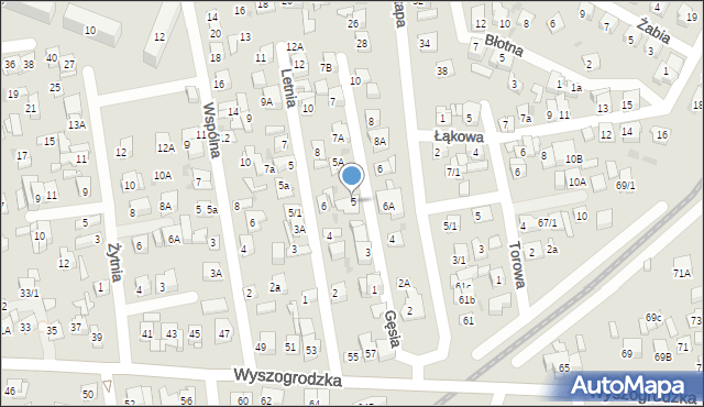 Płock, Gęsia, 5, mapa Płock