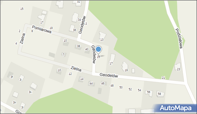 Prądki, Geodetów, 15, mapa Prądki