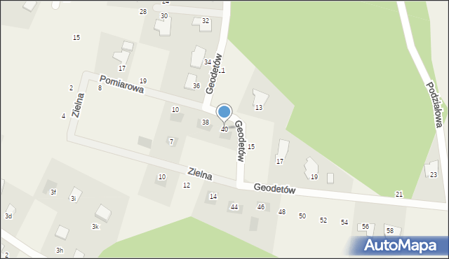 Prądki, Geodetów, 40, mapa Prądki