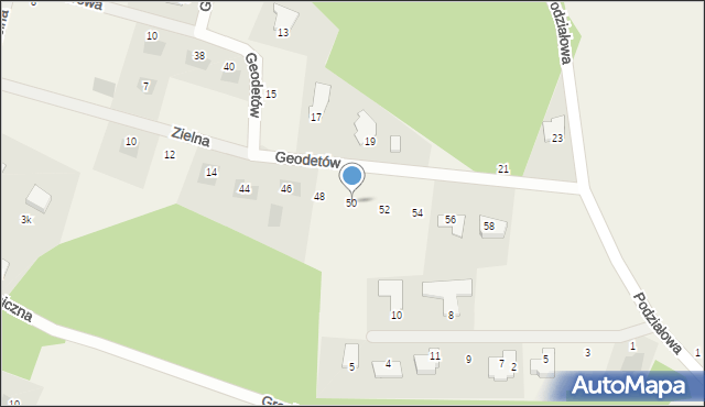 Prądki, Geodetów, 50, mapa Prądki