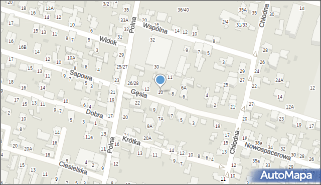 Radom, Gęsia, 10, mapa Radomia